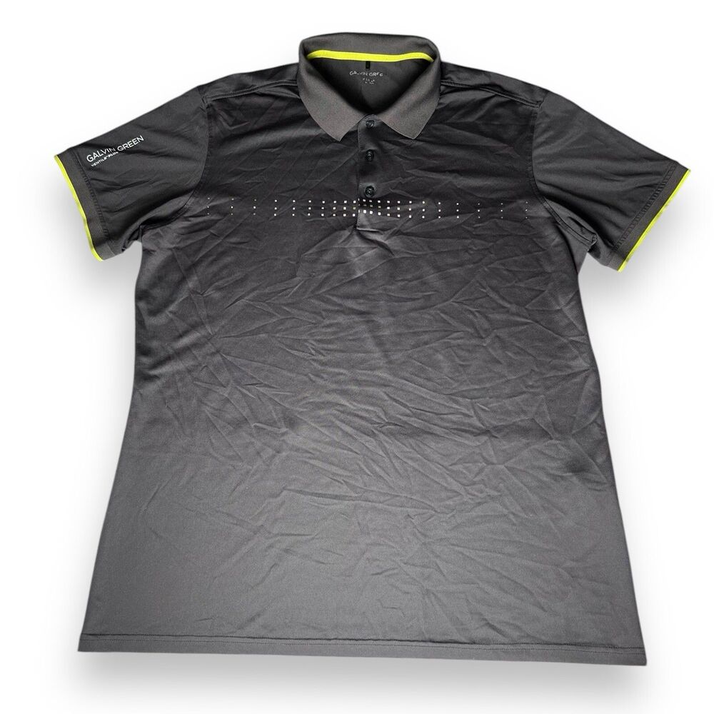 Galvin Green Ventil8 Plus Gray Short Sleeve Golf Polo Shirt Men’s Size XL